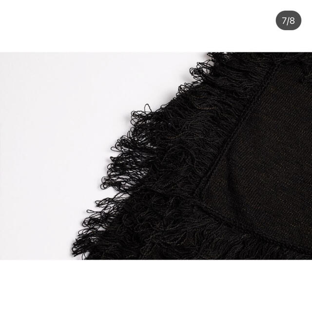 RIELLE riche Fringe Knit Pullover(Black) レディースのトップス(カットソー(半袖/袖なし))の商品写真