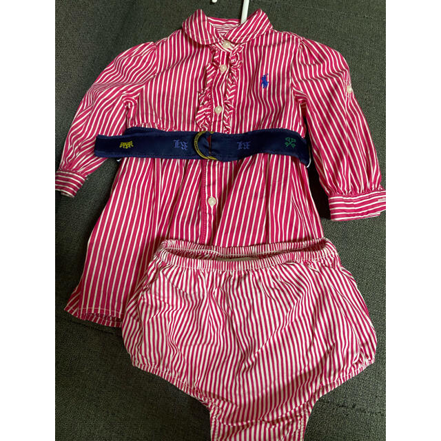 Ralph Lauren(ラルフローレン)のラルフローレン　ストライプ　ワンピース キッズ/ベビー/マタニティのベビー服(~85cm)(ワンピース)の商品写真