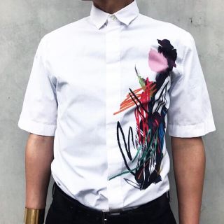 DIOR HOMME - dior homme 15ss フラワーペイントシャツの通販 by ...