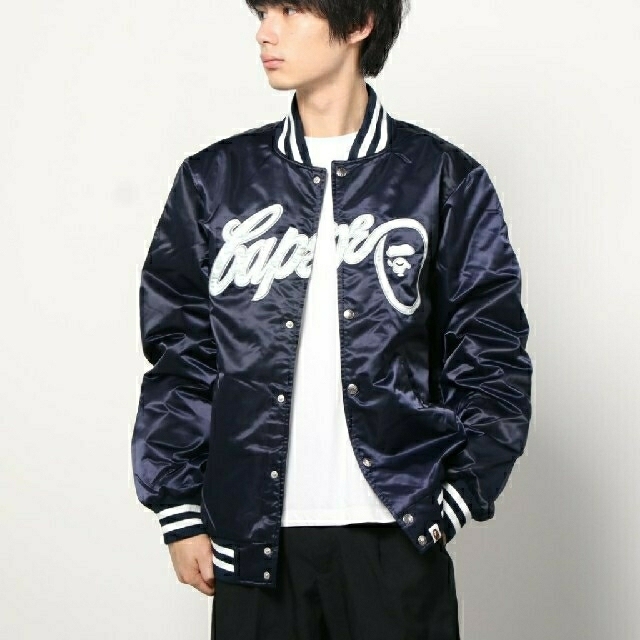 A BATHING APE(アベイシングエイプ)のA BATHING APE BAPE BASEBALL JACKET XLサイズ メンズのジャケット/アウター(スタジャン)の商品写真