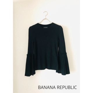 バナナリパブリック(Banana Republic)の【BANANA REPUBLIC】袖プリーツコットンニット(ニット/セーター)