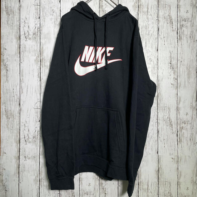 NIKE(ナイキ)の【人気】NIKE パーカー　黒　XL デカロゴ スウェット 古着 メンズのトップス(パーカー)の商品写真