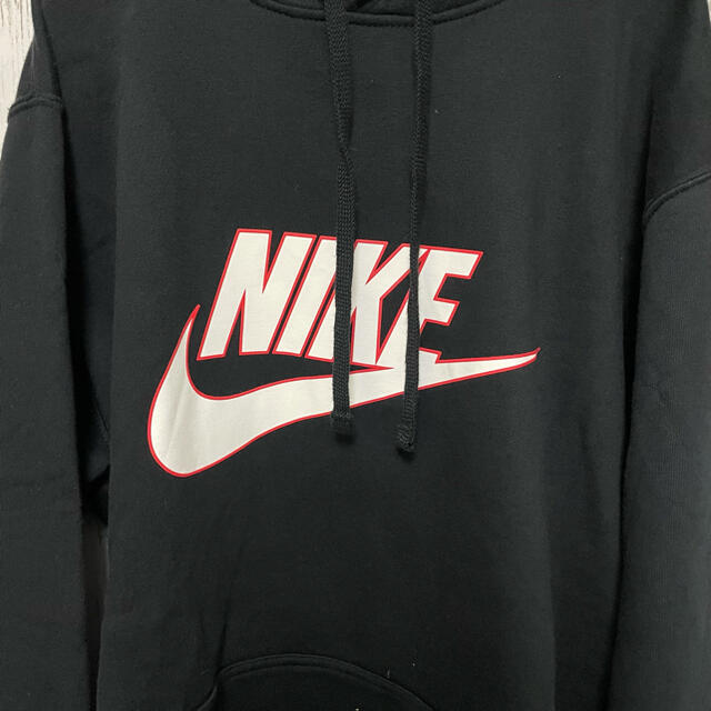 NIKE(ナイキ)の【人気】NIKE パーカー　黒　XL デカロゴ スウェット 古着 メンズのトップス(パーカー)の商品写真