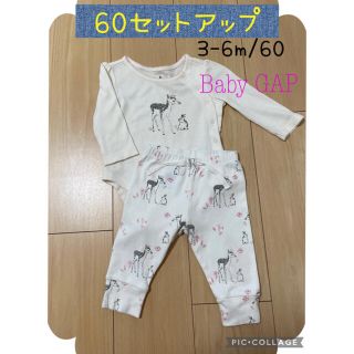 ベビーギャップ(babyGAP)のBaby GAPセットアップ　バンビ柄　3-6m/60(ロンパース)