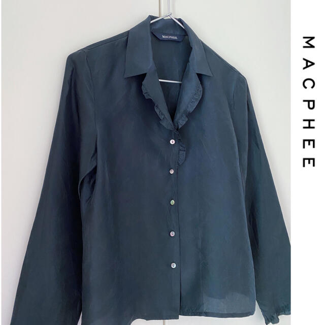 MACPHEE(マカフィー)のMACPHEE マカフィー  フリル 開襟シャツ ブラウス レディースのトップス(シャツ/ブラウス(長袖/七分))の商品写真