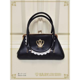 BABY,THE STARS SHINE BRIGHT - 新品未使用 王冠がま口バッグ ブラック