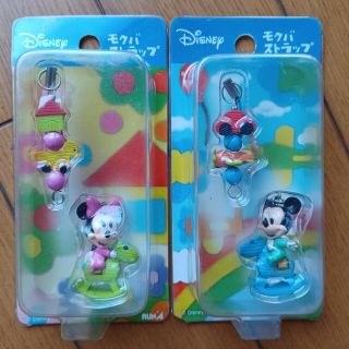 ディズニー(Disney)のDisney モクバ　ストラップ ミッキー ミニー ペア キーホルダー(キャラクターグッズ)