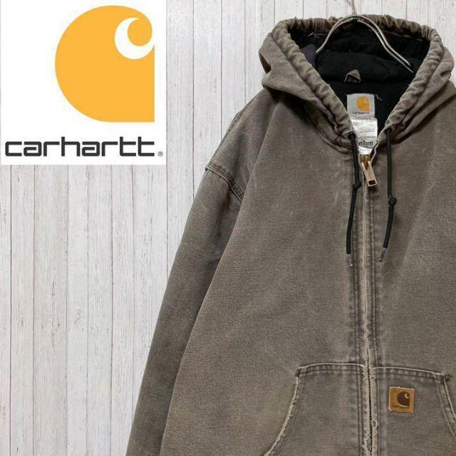 carhartt(カーハート)のカーハート　ダックジャケット　アクティブパーカー　ダークブラウン　中綿　肉厚　M メンズのトップス(パーカー)の商品写真