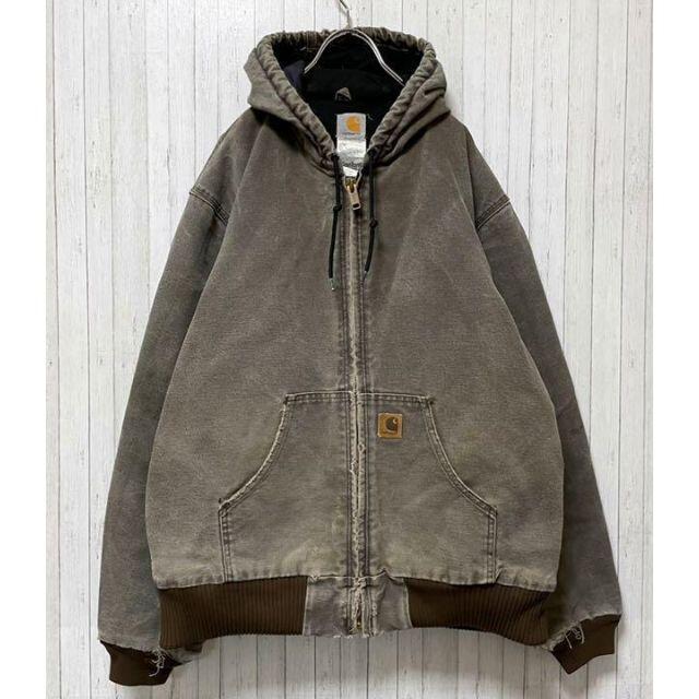 carhartt(カーハート)のカーハート　ダックジャケット　アクティブパーカー　ダークブラウン　中綿　肉厚　M メンズのトップス(パーカー)の商品写真