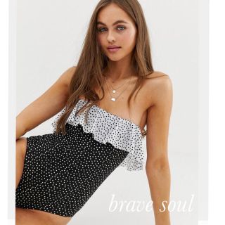 エイソス(asos)のASOS セレクト Brave Soul オフショルダー ワンピース(水着)