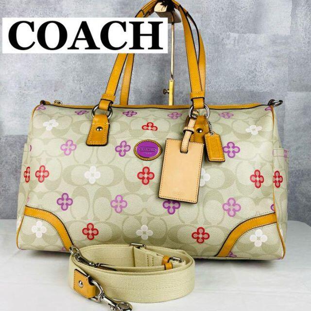 COACH(コーチ)の【美品】コーチ ボストンバッグ PVC 2way シグネチャー 花柄 旅行 レディースのバッグ(ボストンバッグ)の商品写真