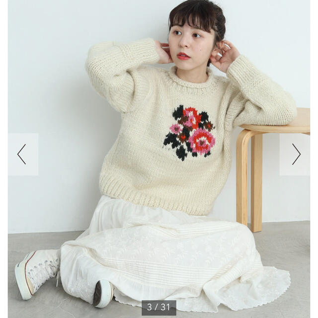 Dot&Stripes CHILDWOMAN(ドットアンドストライプスチャイルドウーマン)のDot&Stripes childwoman ローン刺繍ティアードスカート レディースのスカート(ロングスカート)の商品写真