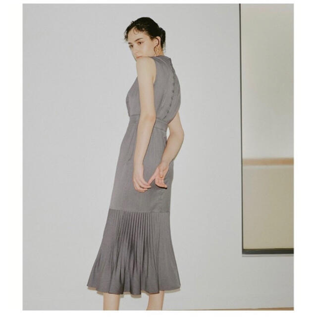 【L'Or】Mermaid Pleats Dress※Charcoal