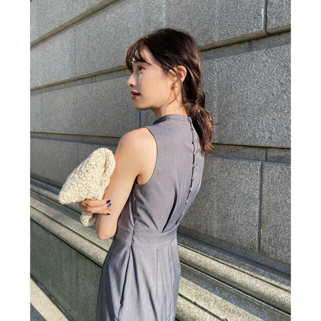 【L'Or】Mermaid Pleats Dress※Charcoal