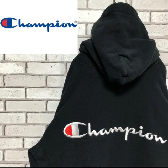 Champion(チャンピオン)のチャンピオン☆70s 青単復刻タグビッグロゴリバースウィーブビックサイズパーカー メンズのトップス(パーカー)の商品写真