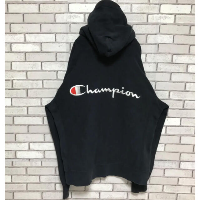 Champion(チャンピオン)のチャンピオン☆70s 青単復刻タグビッグロゴリバースウィーブビックサイズパーカー メンズのトップス(パーカー)の商品写真