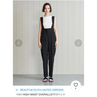 H BEAUTY&YOUTH UNITED ARROWS ハイウエストサロペットの 