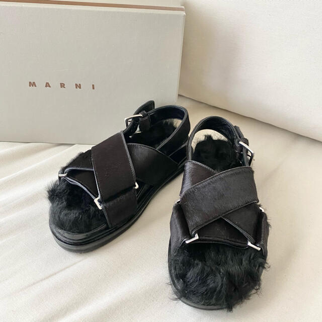 品揃え豊富で - Marni 【新品】11.5万 ファー サンダル フスベット