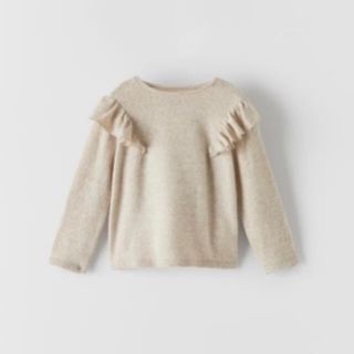 ザラキッズ(ZARA KIDS)の週末限定価格！【ZARA KIDS】ソフトタッチフリルTシャツ(Tシャツ/カットソー)