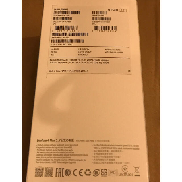 Zenfone 4 Max ProZC554KL4GB/32GB SIMフリー 2