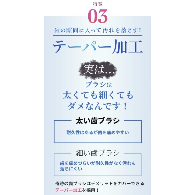 奇跡の歯ブラシ クリアブラック 大人用 2本セット コスメ/美容のオーラルケア(歯ブラシ/デンタルフロス)の商品写真