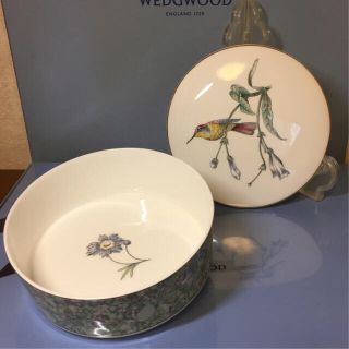 ウェッジウッド(WEDGWOOD)の未使用 ウェッジウッド 黒壺 ハミングバード ボンボニエール  小物入れ (食器)