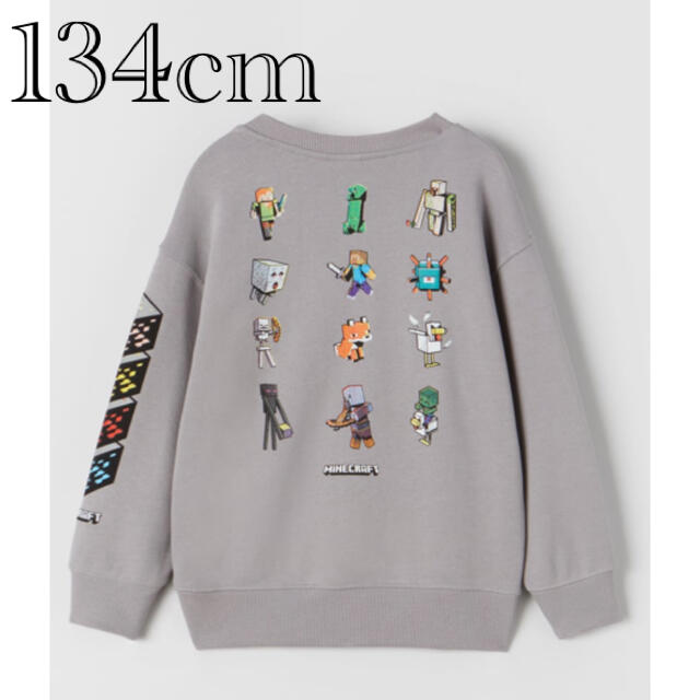 ZARA KIDS(ザラキッズ)の新品　マインクラフト　トレーナー　スウェットシャツ　9歳　134cm キッズ/ベビー/マタニティのキッズ服男の子用(90cm~)(Tシャツ/カットソー)の商品写真