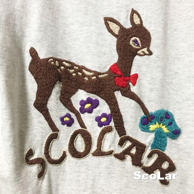 ScoLar(スカラー)の【SCOLAR】Bambi刺繍 ロゴ レース切替 ラグラン ロングカットソー レディースのトップス(カットソー(長袖/七分))の商品写真