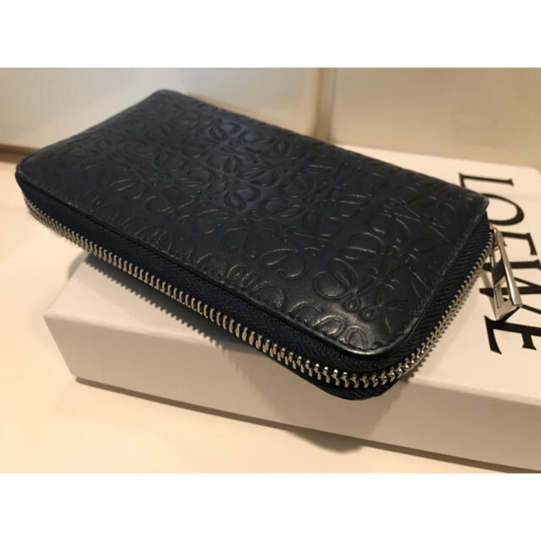 LOEWE(ロエベ)の最終　レア正規保証　ロエベ　ネイビー　アナグラム　ウォレット　財布　カードケース レディースのファッション小物(財布)の商品写真