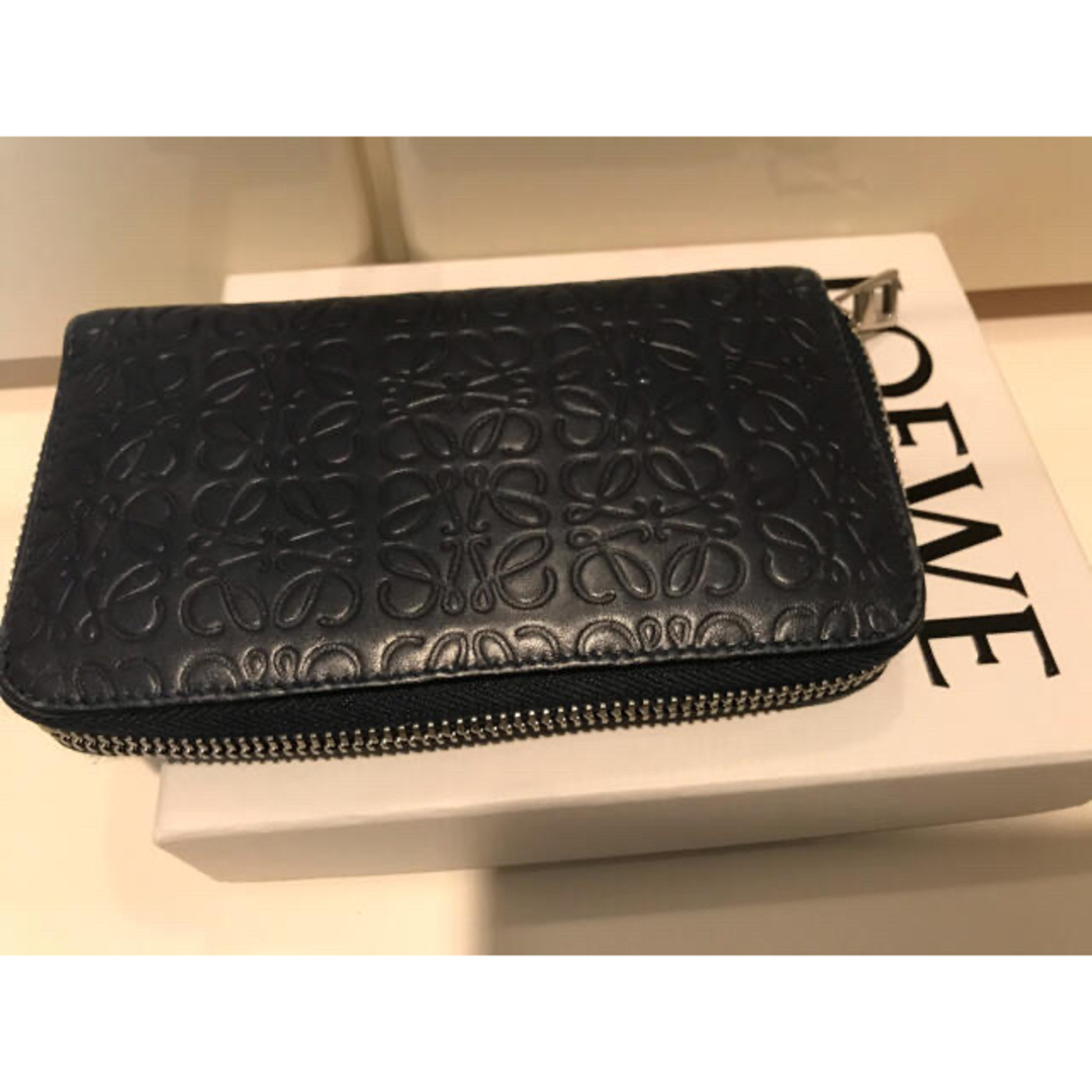 LOEWE(ロエベ)の最終　レア正規保証　ロエベ　ネイビー　アナグラム　ウォレット　財布　カードケース レディースのファッション小物(財布)の商品写真