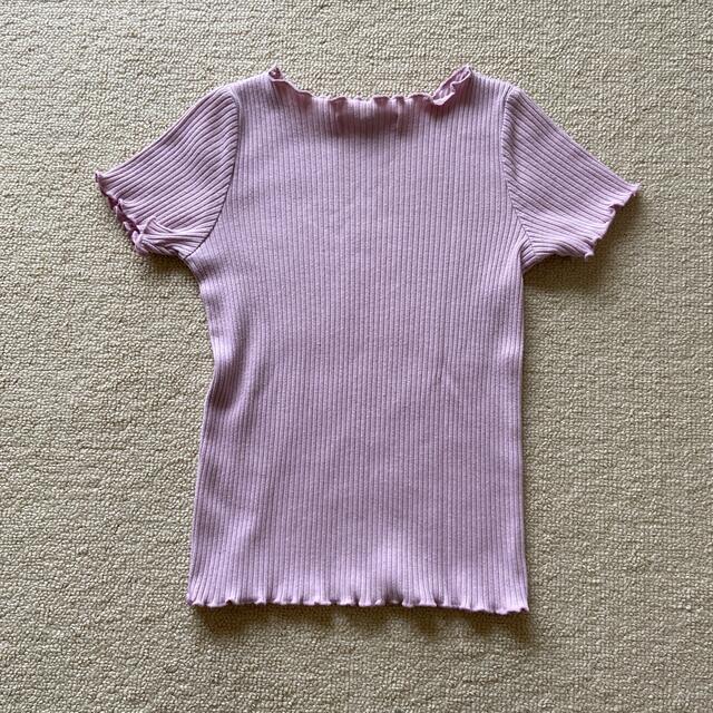 GLOBAL WORK(グローバルワーク)のGLOBAL WORKリブメローT半袖(110cm) キッズ/ベビー/マタニティのキッズ服女の子用(90cm~)(Tシャツ/カットソー)の商品写真