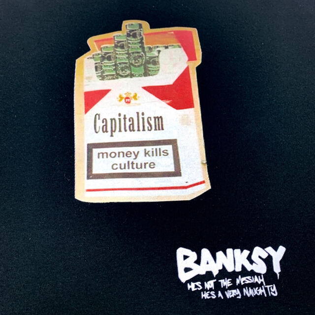 新品 BANKSY バンクシー マルボロ Marlboro タバコ 黒 Tシャツ 6