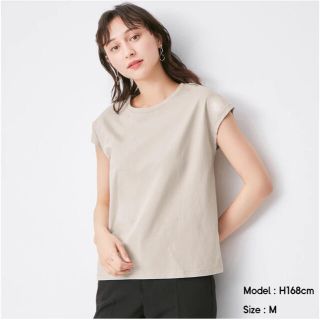 ジーユー(GU)の★新品未使用★GU【マーセライズドT】M size・ベージュ(Tシャツ(半袖/袖なし))