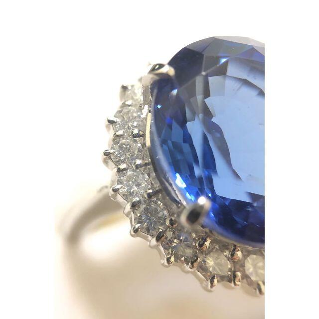 ☆鑑別結果付☆ Pt900 ゾイサイトタンザナイトダイヤモンドリング 天然石 レディースのアクセサリー(リング(指輪))の商品写真