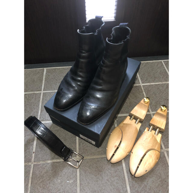 REGAL(リーガル)の宮城興業サイドゴアブーツ&ベルト&シューツリー 25.0 黒 リーガル 革靴 メンズの靴/シューズ(ブーツ)の商品写真