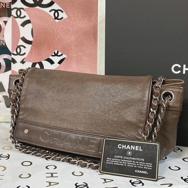 CHANEL(シャネル)の【正規品】CHANEL シャネル Wチェーントートバッグ ブラウン レディースのバッグ(トートバッグ)の商品写真