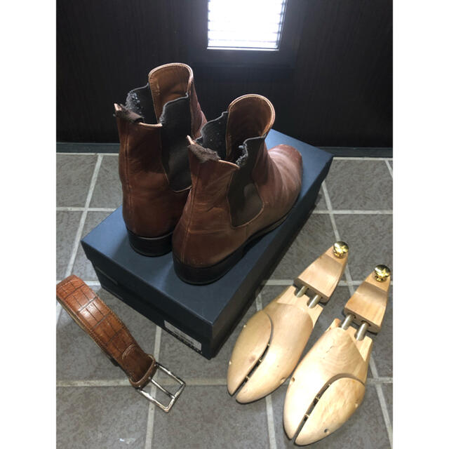 REGAL(リーガル)の宮城興業サイドゴアブーツ&ベルト&シューツリー 25.0 茶 リーガル 革靴 メンズの靴/シューズ(ブーツ)の商品写真