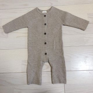 ザラキッズ(ZARA KIDS)のmonbebe ニットロンパース リネン Sサイズ(ロンパース)