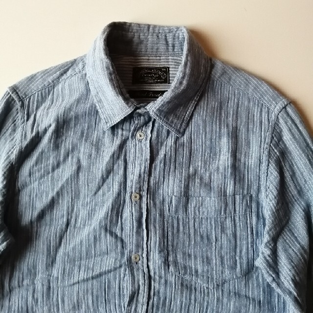 291295=HOMME(ニーキュウイチニーキュウゴーオム)の【SALE】291295HOMME★ダブルガーゼ七分袖シャツ★USED メンズのトップス(シャツ)の商品写真