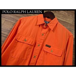 ポロラルフローレン(POLO RALPH LAUREN)の★ G① ポロ ラルフローレン フラップポケット ワーク シャツ S オレンジ(シャツ)