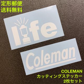 コールマン(Coleman)のLIFEロゴ 2枚セット 白 COLEMAN カッティングステッカー -1(車外アクセサリ)