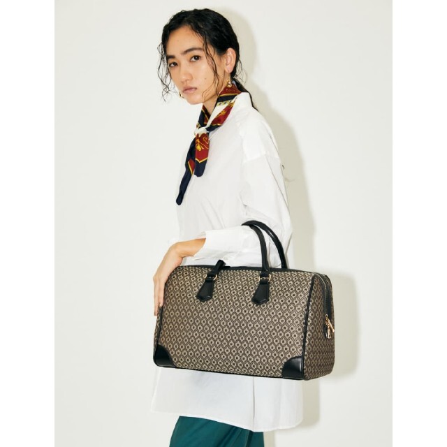 moussy(マウジー)の限定ブラウン ＭＯＮＯＧＵＲＡＭＵ ＢＯＳＵＴＯＮバッグ(L)秋の行楽お供に最適 レディースのバッグ(ボストンバッグ)の商品写真