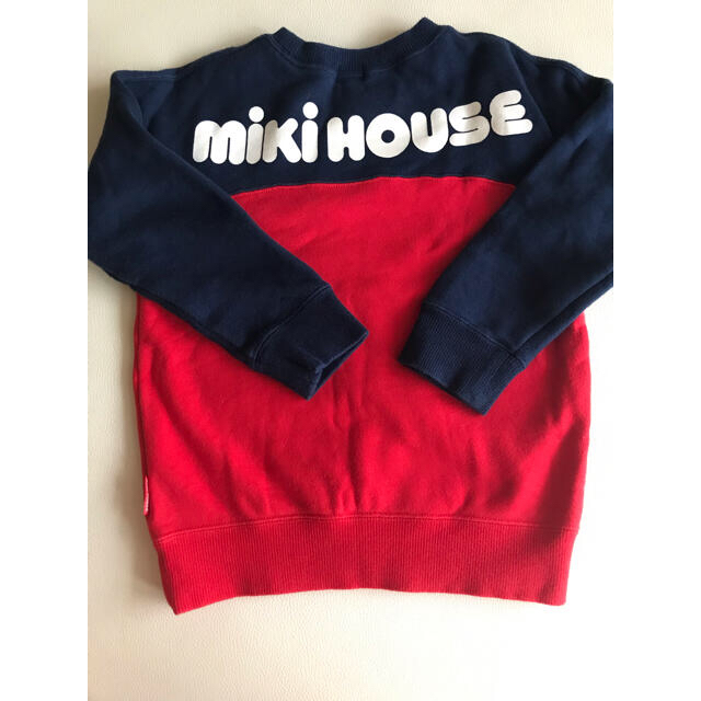 mikihouse(ミキハウス)のミキハウス　バックプリントロゴトレーナー　100 キッズ/ベビー/マタニティのキッズ服男の子用(90cm~)(Tシャツ/カットソー)の商品写真