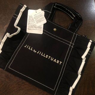 ジルバイジルスチュアート(JILL by JILLSTUART)の最安値　JILL by JILLSTUART フリルトートバッグ　ブラック(トートバッグ)