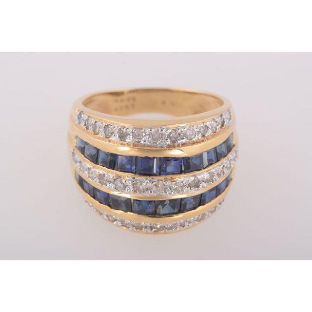K18 サファイア・ダイヤモンド 指輪 品番r20-404 リング(指輪)
