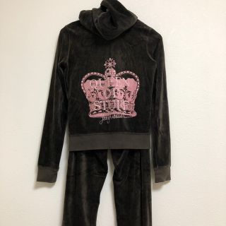 ジューシークチュール(Juicy Couture)の【Juicy Couture】ダークブラウン　上下ベロアジャージ　サイズS(セット/コーデ)