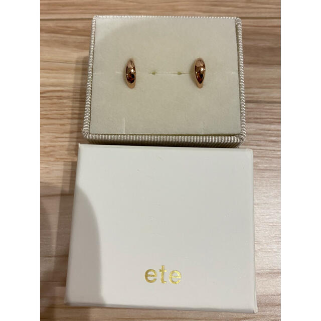 ete フープピアス　ピンクゴールド　k10 3