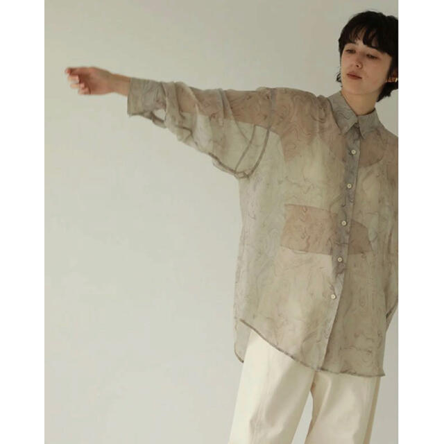 素材TODAYFUL Marble Sheer Shirts マーブルシアーシャツ