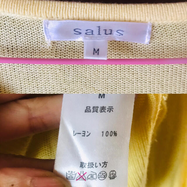 salus(サルース)の薄手 長袖で  ニット パステル系レモンカラー レディースのトップス(ニット/セーター)の商品写真