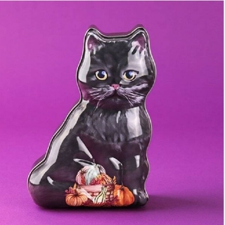 カルディ　ハロウィン　シェイプ黒猫缶　新品(菓子/デザート)